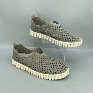 Ilse Jacobsen Hornbæk Tulip Shoe Womens US 7 Gray Laser Cut pattern Comfortable